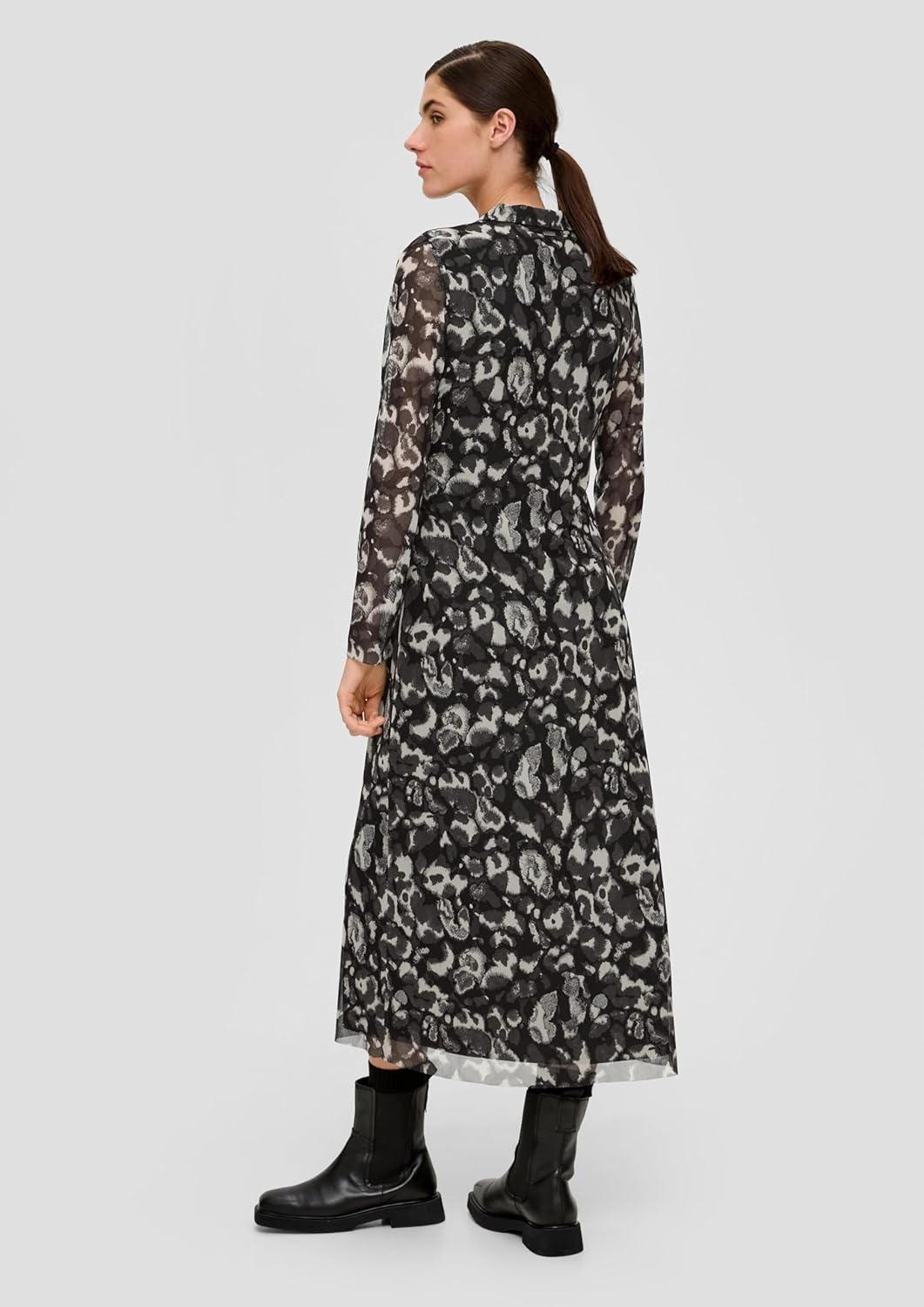 s.Oliver BLACK LABEL Maxikleid aus Lyocellmix, Grau