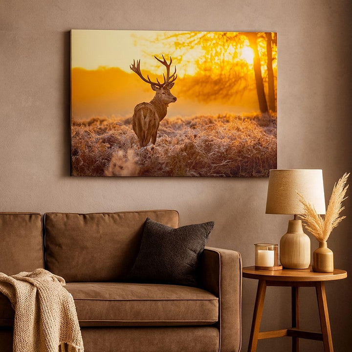 Bilder auf Leinwand 100x70cm Leinwandbild Herbst landschaft natur blatt Gross Wanddeko Bild Schlafzi