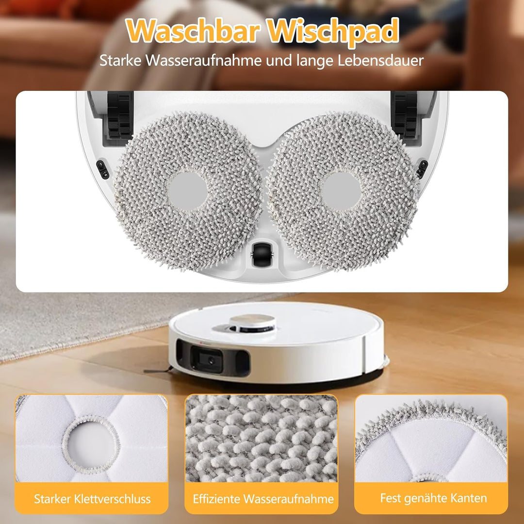 27 Stück Zubehör für Xiaomi X20+ / X10 Plus Saugroboter, Ersatzteile 6 Staubbeutel 6 Wischpad 2 Haup