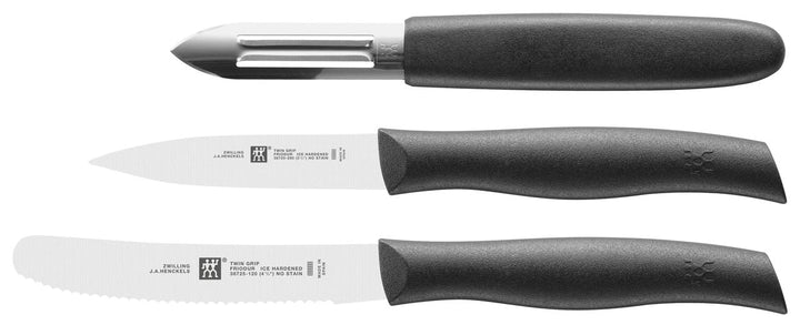 ZWILLING Twin Grip Messerset, 3 teilig, (Sparschäler 6,5 cm, Spickmesser 9 cm, Universalmesser 12 cm