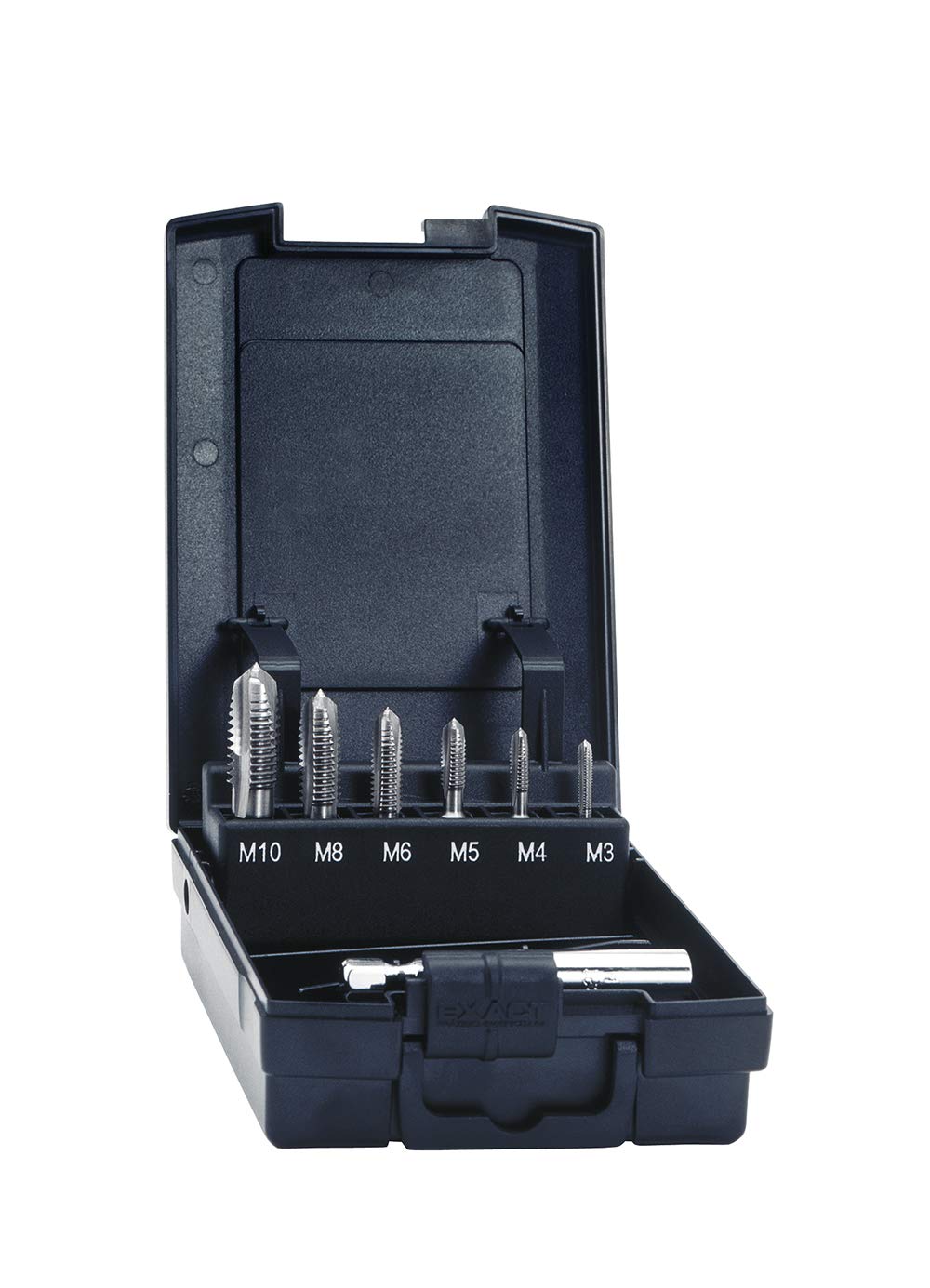 Exact Einschnittgewindebohrer-Bit Set, M3-M10 + Adapter, 1/4" Bit-Schaft, HSS, DIN 3126