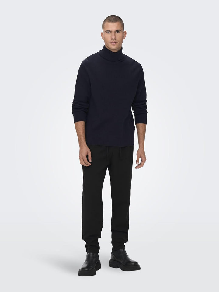 ONLY & SONS Herren Rollkragen Strickpullover ONSPhil Herrenpullover mit Kragen XL Dark Navy, XL Dark