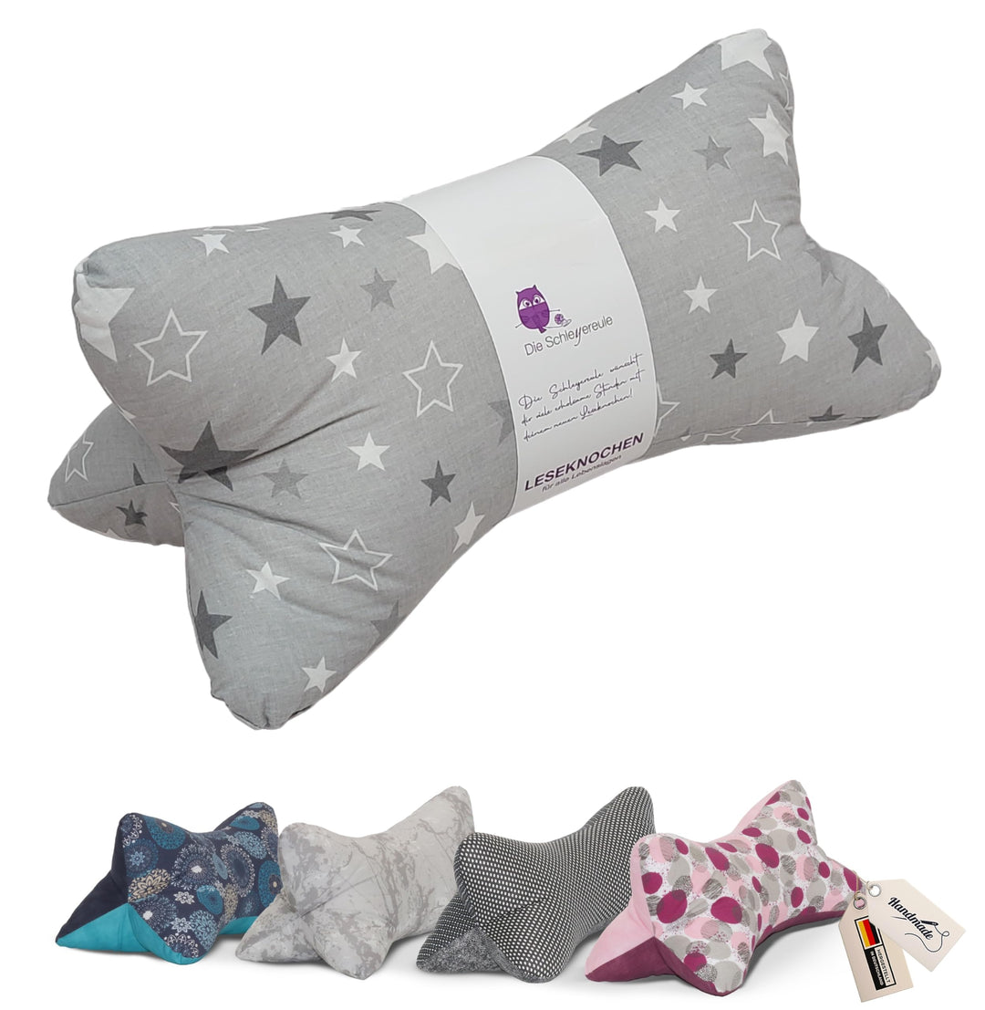 Leseknochen Nackenkissen Handmade in Deutschland, waschbar und ergonomisch, als Nackenrolle, Lesekis