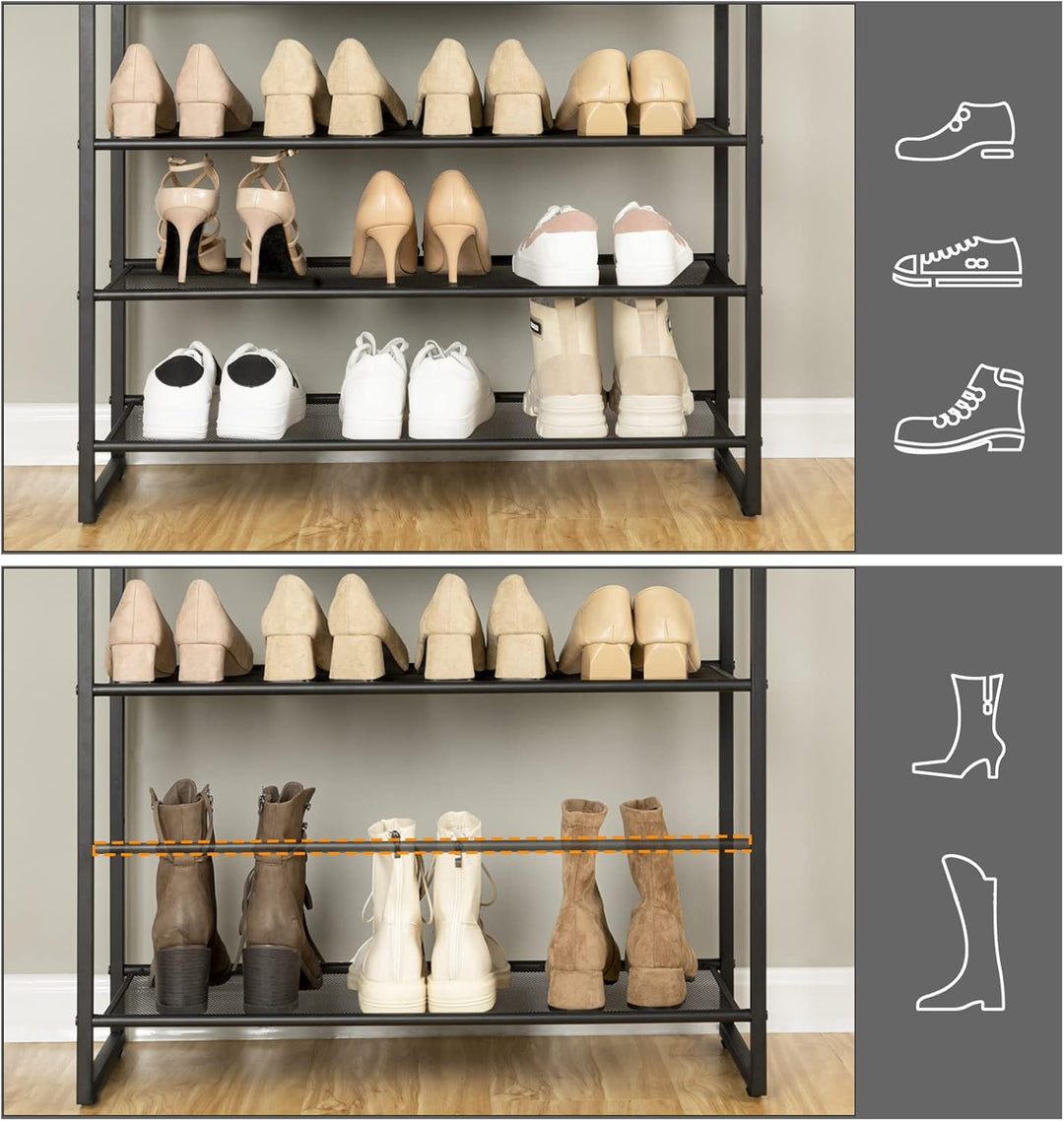 HOOBRO Schuhregal mit 10 Ebenen, Schuhschrank hoch, 60cm Schuhablage schmal, Schuhaufbewahrung, für