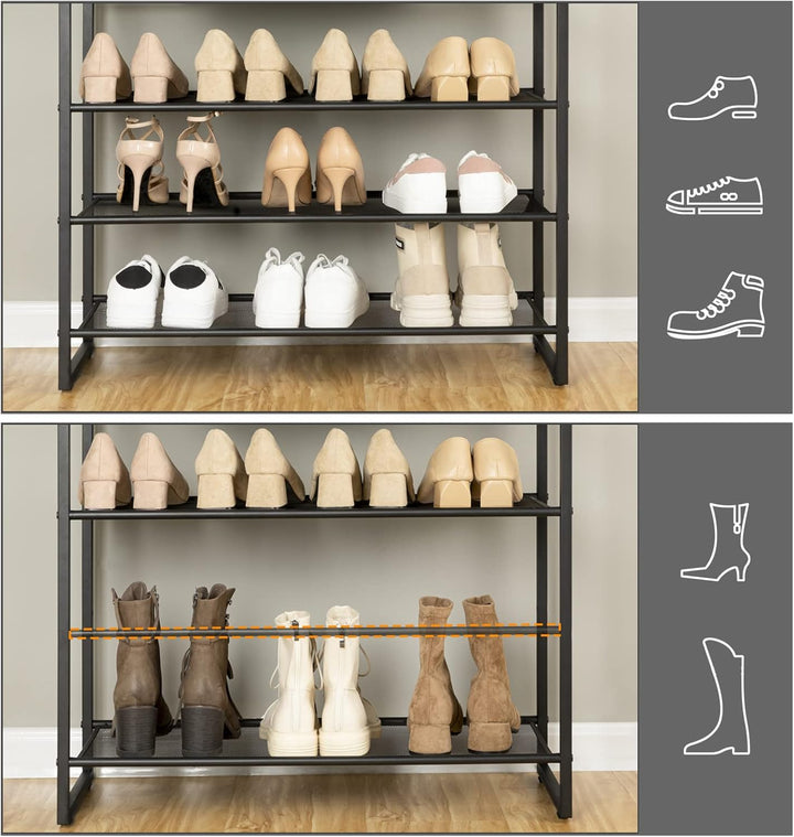 HOOBRO Schuhregal mit 10 Ebenen, Schuhschrank hoch, 60cm Schuhablage schmal, Schuhaufbewahrung, für