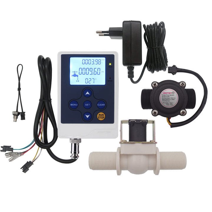 Wasserdurchflussmesser, LCD-Display, Controller + G3/4 Zoll Wasserhall-Sensor, Durchflussmesser, Zäh
