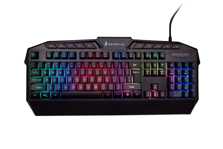 SureFire Kingpin Gaming Tastatur, Gaming Multimedia Keyboard mit programmierbarer LED-Hintergrundbel