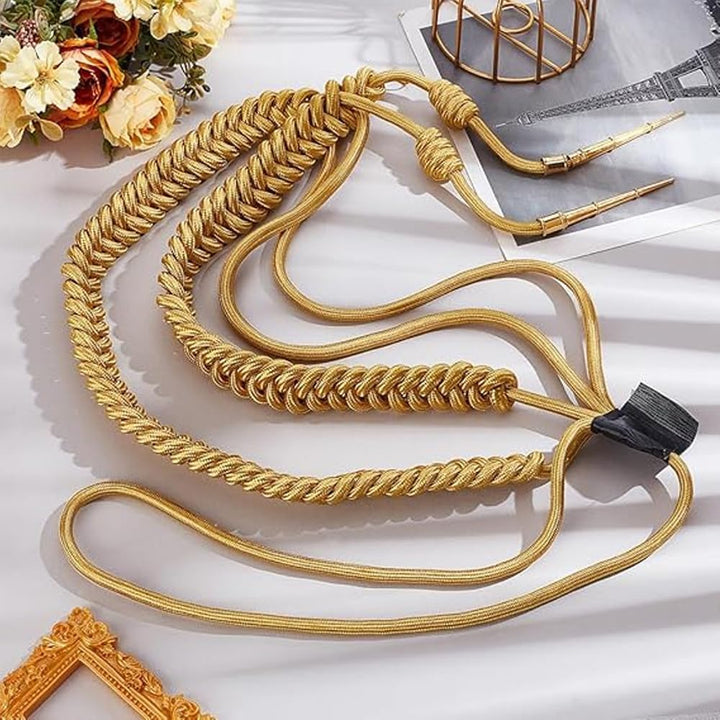 Namvo Goldene Schulterklappen, Aiguillette, geflochtene Schulterkordel, Abzeichen für Uniform, Cospl