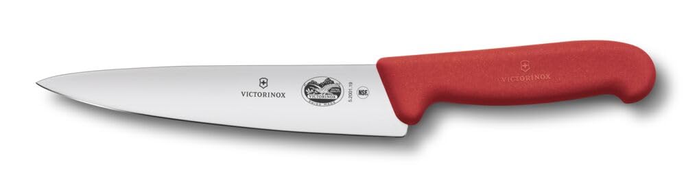 Victorinox Fibrox Kochmesser, Breites Universalmesser für Fleisch, Fisch, Gemüse und Kräuter, 19 cm,