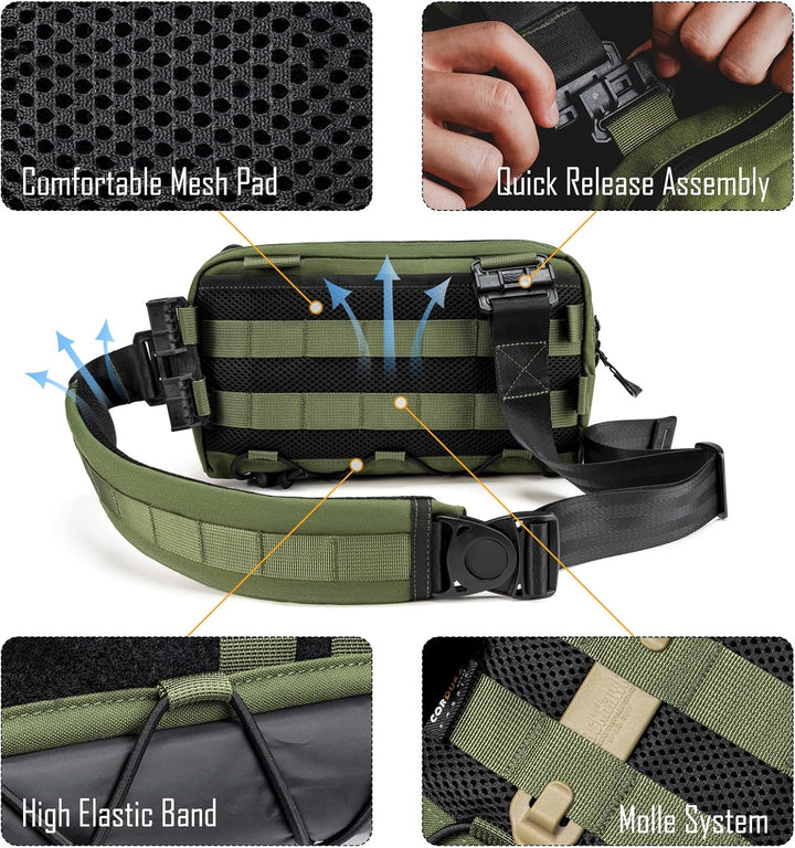 TACTICAL GEEK Cache L3 EDC Sling Bag Chest Crossbody Bag für Herren Damen, YKK Reissverschluss Umhän