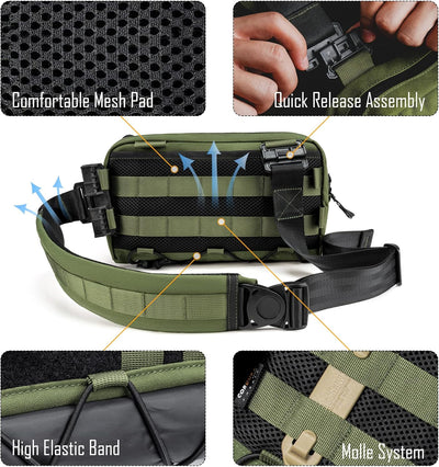 TACTICAL GEEK Cache L3 EDC Sling Bag Chest Crossbody Bag für Herren Damen, YKK Reissverschluss Umhän