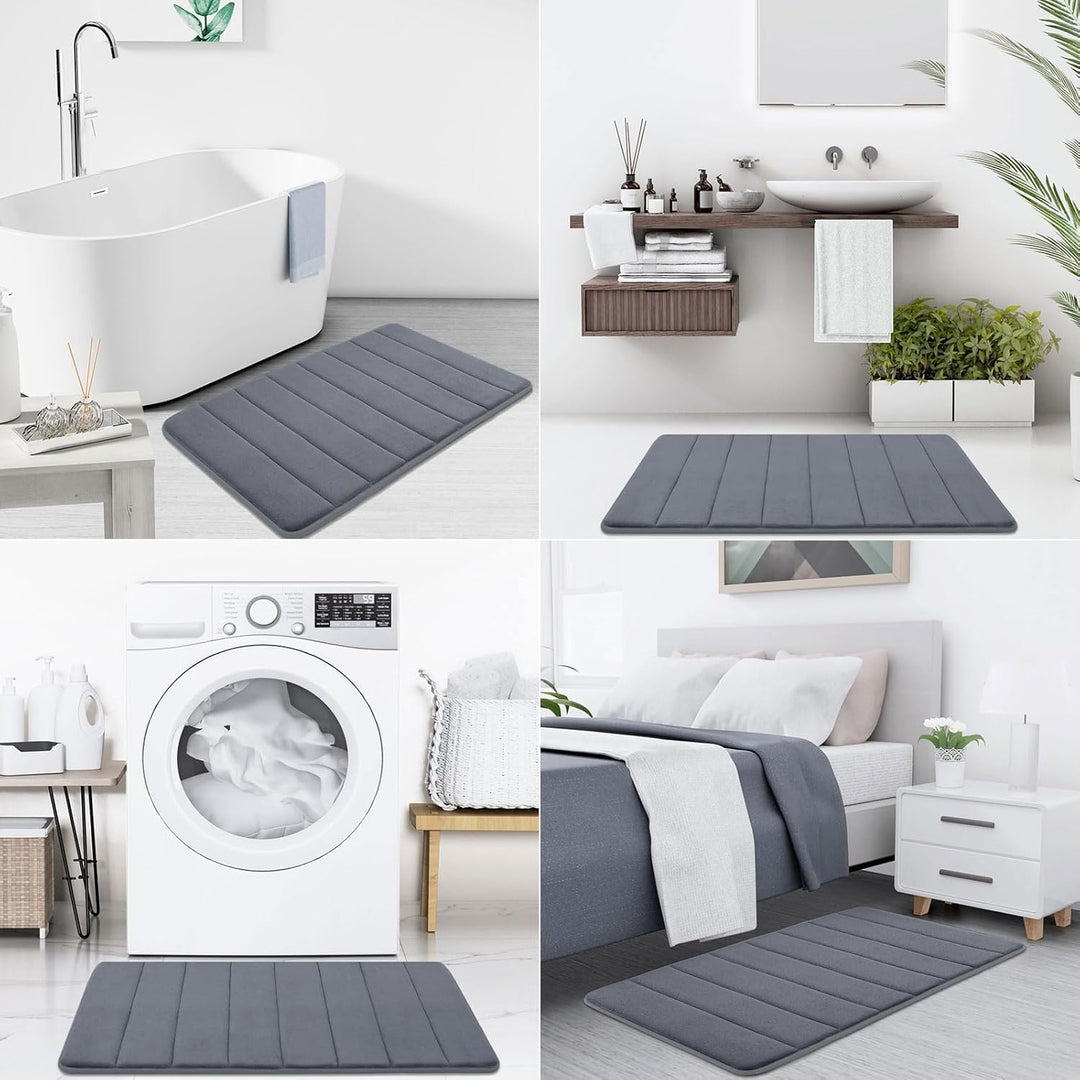 Homaxy Memory Foam Badezimmer Badeteppiche Saugfähige Rutschfester Badvorleger Waschbar Badematte -