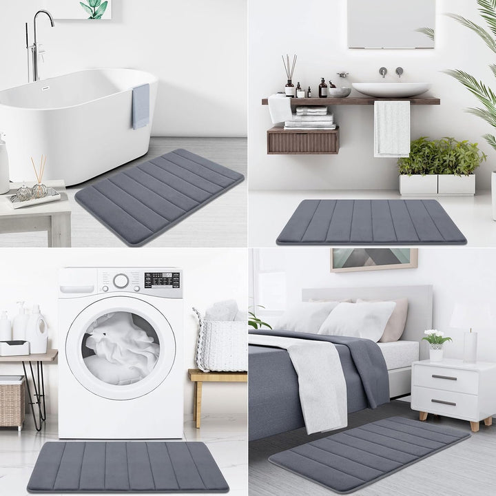 Homaxy Memory Foam Badezimmer Badeteppiche Saugfähige Rutschfester Badvorleger Waschbar Badematte -