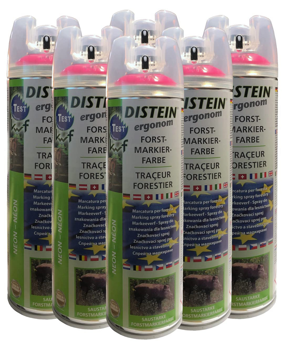 Distein 6x Signierspray Markierspray Forstmarkierfarbe Ergonom neonpink 0322 8420