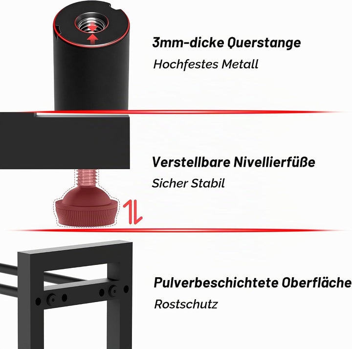Verstellbarer 2-stufiger Hantelständer, 120kg Tragfähigkeit, Kompakter Heimfitness-Organizer für Han