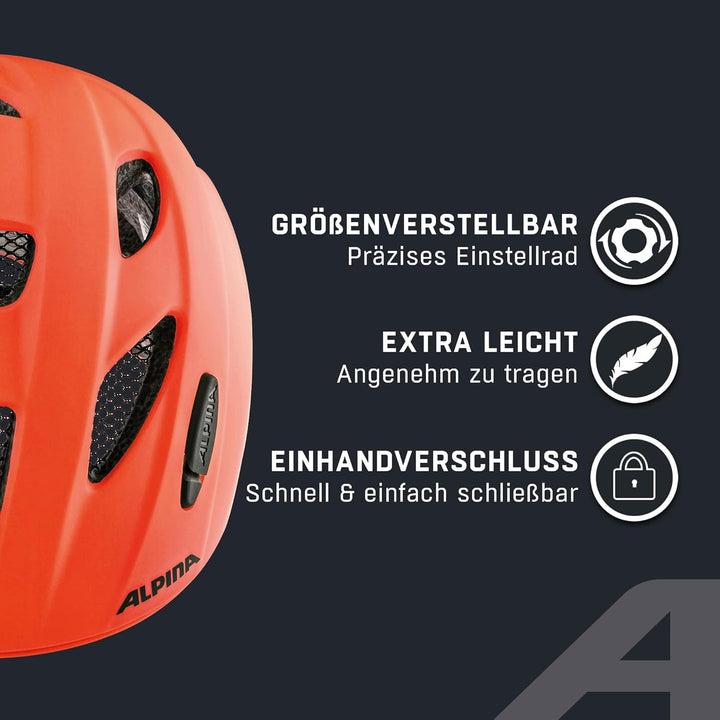 ALPINA XIMO L.E. - Leichter, Sicherer & Bruchfester Fahrradhelm Mit Optionalen LED-Licht Für Kinder