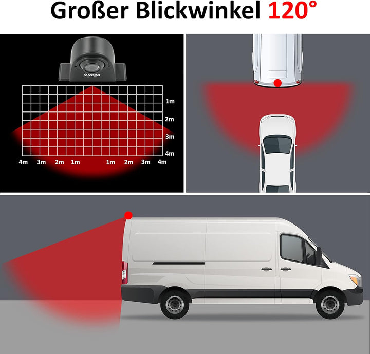 VSG24 Transporter Kugelkopf Rückfahrkamera, Sprinter Kamera inkl. Adapter Kabel, 600TV Auflösung, Na