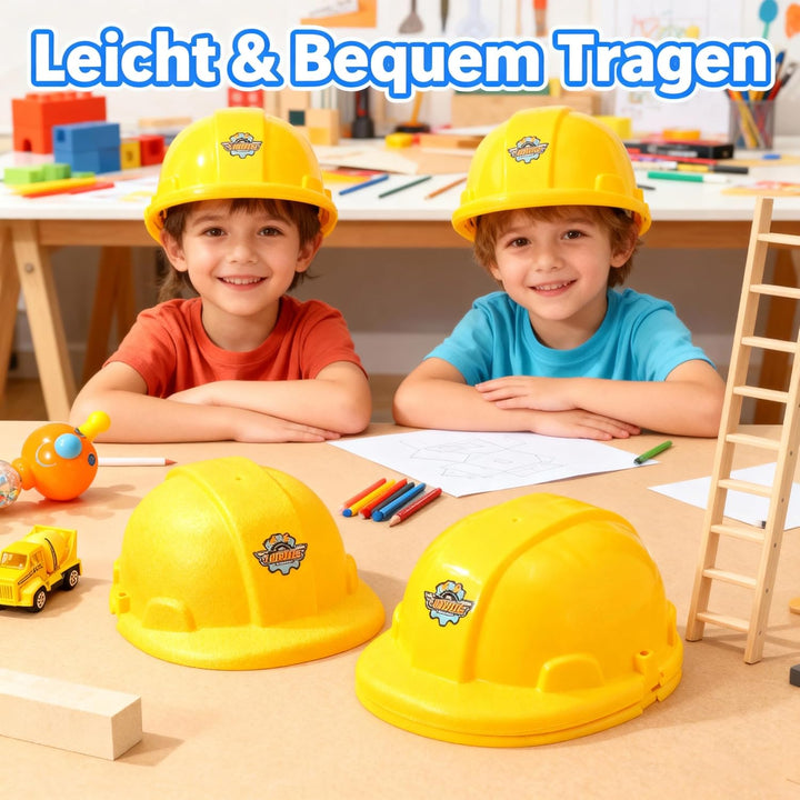 Gatuida 5 Stück Handwerkerhelm, Kinder Bauhelm Set für Kinder ab 3 Jahren, Rollenspiele, Geburtstag,