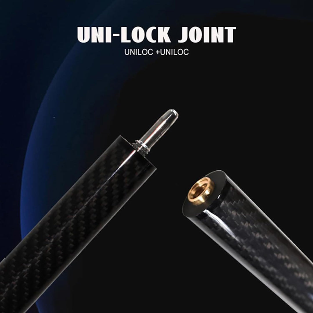 OKHEALING Kohlefaser-Billardqueue – 13,8 mm Kopf, 1/3 langes Springbecken-Queue-Gelenk, 124 cm, hand