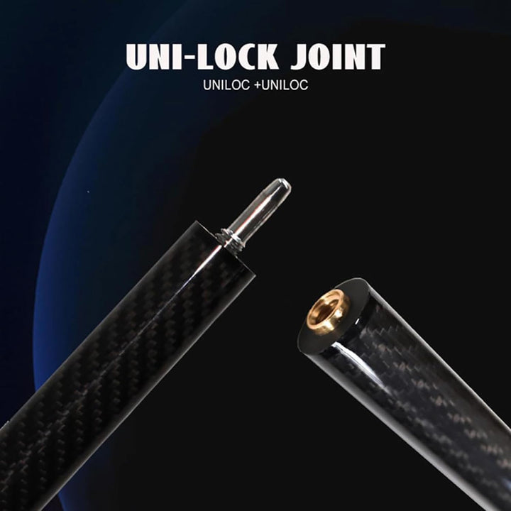 OKHEALING Kohlefaser-Billardqueue – 13,8 mm Kopf, 1/3 langes Springbecken-Queue-Gelenk, 124 cm, hand