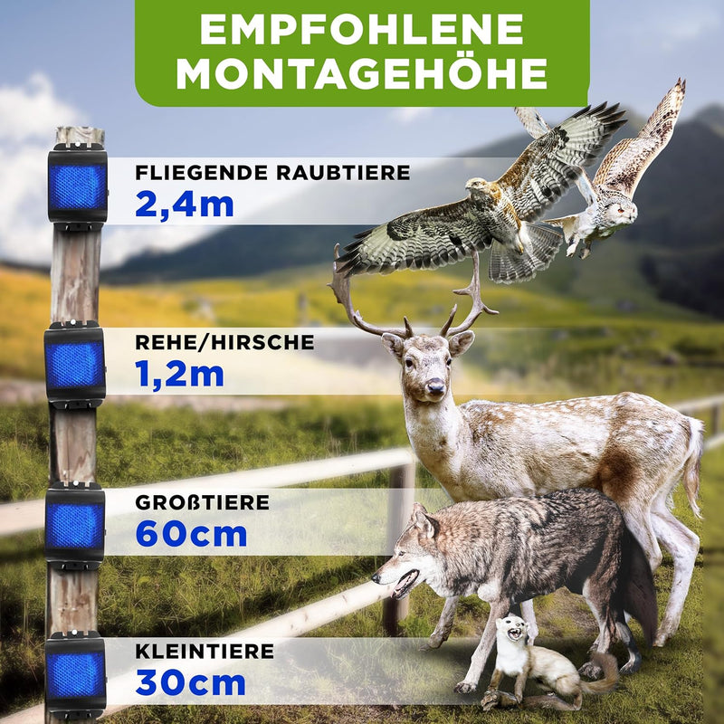 ISOTRONIC Wildschweinabwehr Wolfsvergrämer Waschbär-Schreck Tiervertreiber blaues LED-Licht gegen Wa