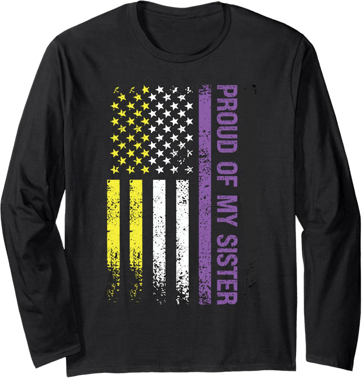 Stolz auf meine Schwester Non-Binary Langarmshirt