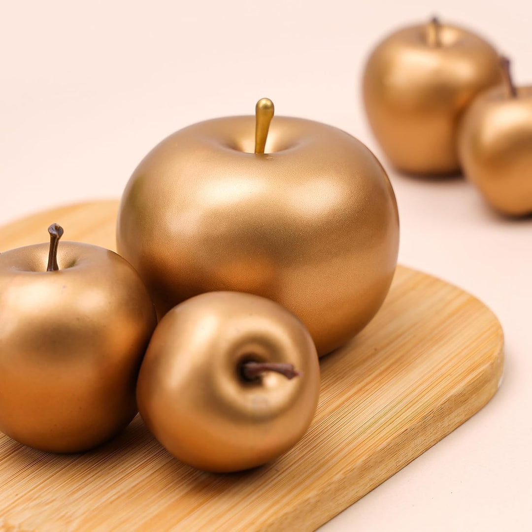 Gresorth 15 Stück Künstliche Goldene Apfel Dekoration Gefälschte Obst Modell Lebensecht Gemüse Anzei