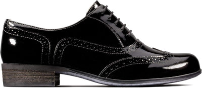 Clarks Hamble Oak Damen Schnürhalbschuhe 35.5 EU Schwarz Black Patent, 35.5 EU Schwarz Black Patent