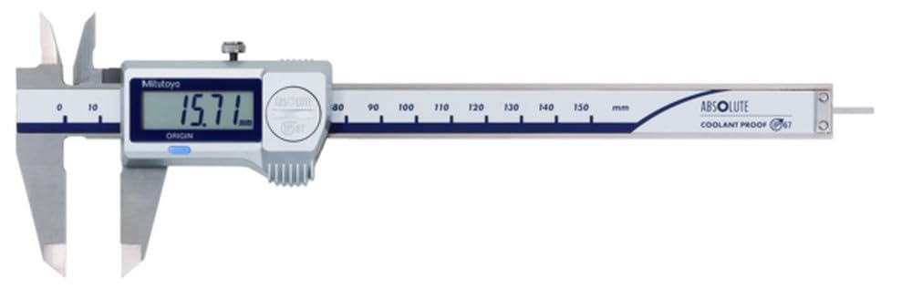 Digital ABS Messschieber CoolantProof IP67, 0-150 mm, runde Tiefenmessstange