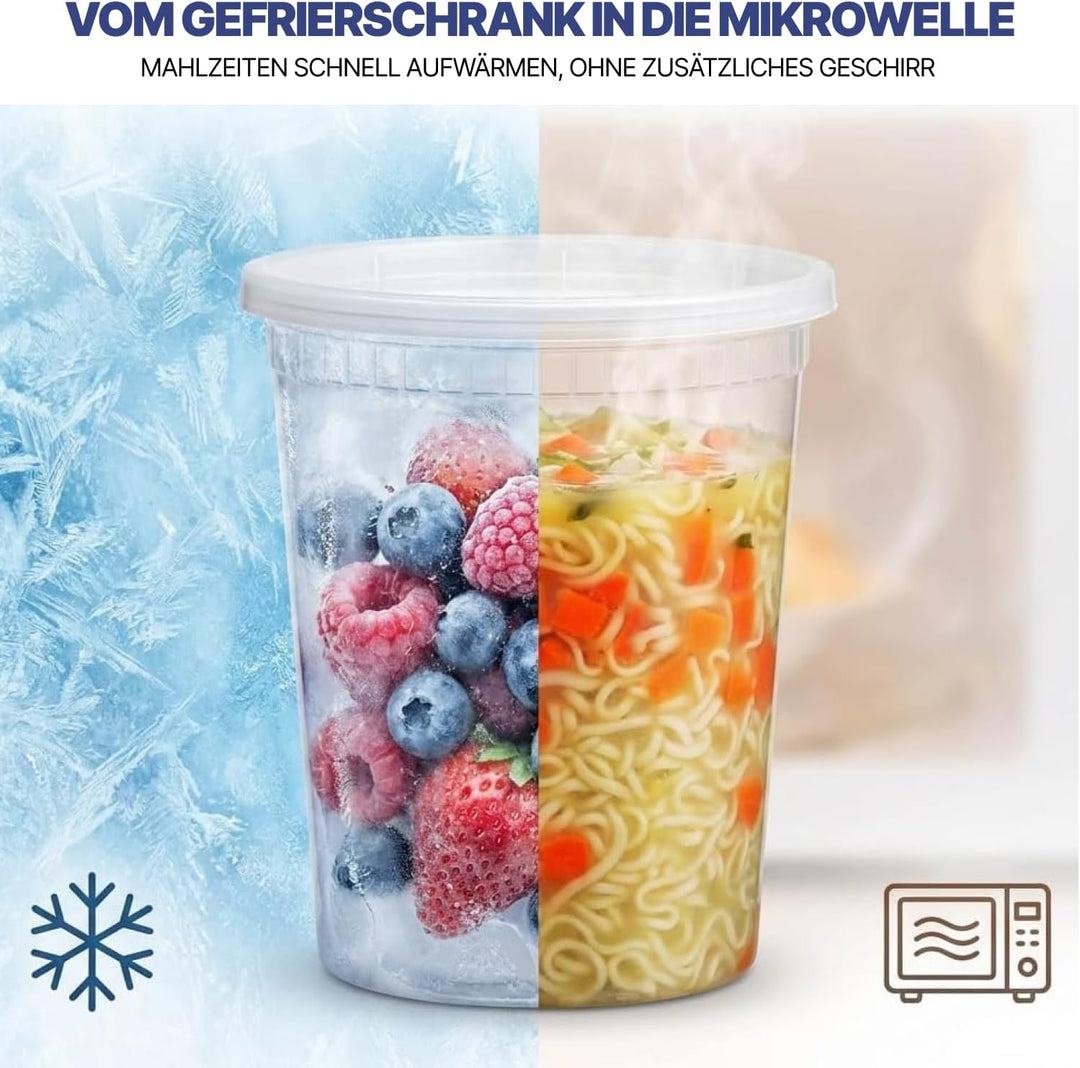JoyServe Vorratsdosen mit Deckel Luftdicht – 48 Sets mit 54 Deckeln, 24 Vorratsdosen mit 946 ml und