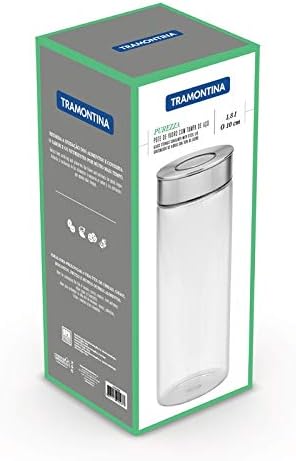 Tramontina Vorratsglas, Ø 10 cm, 1,8 l, Edelstahldeckel, Glas, Transparent, 61227-050, 1,8 Liter, 1,