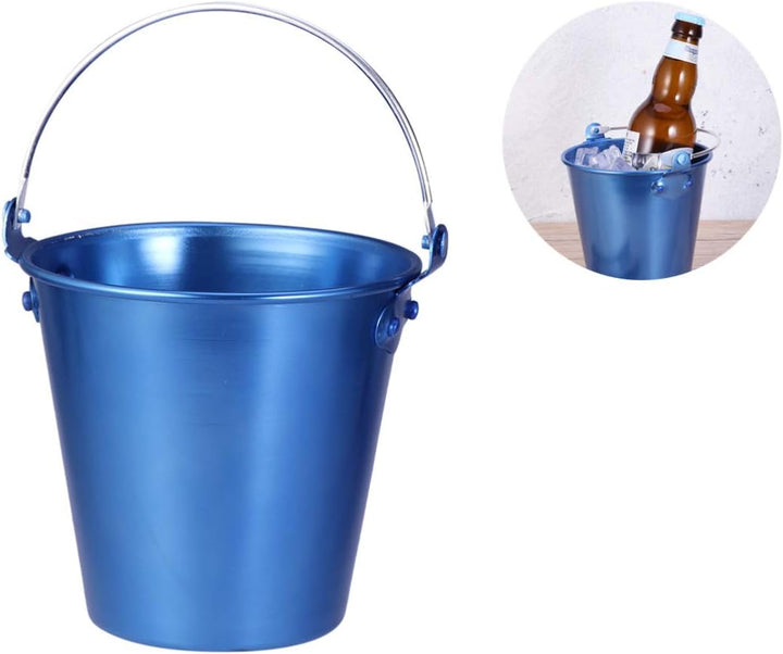 STOBAZA Aluminiumlegierung Eiskübel Mit Blauer Weinkühler Für Bars Ktv Und Partys Praktischer Eisbeh