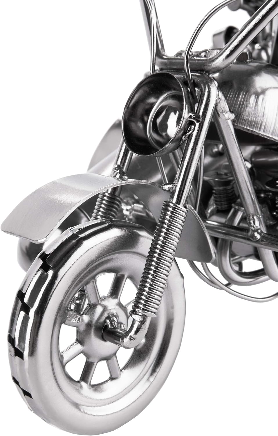 BRUBAKER Schraubenmännchen Motorrad mit Beiwagen - Handarbeit Eisenfigur Metallmännchen - 23 cm Meta