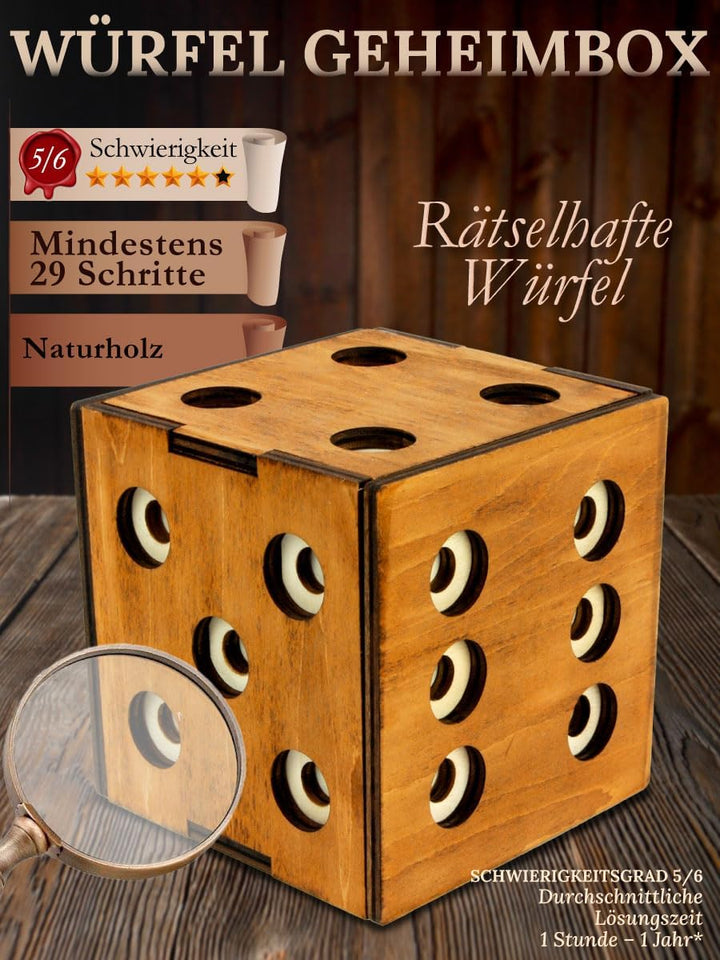 Logica Spiele Art. Würfel Geheimbox - Geheimschachtel - Schwierigkeit 5/6 Unglaublich - Geschenkbox