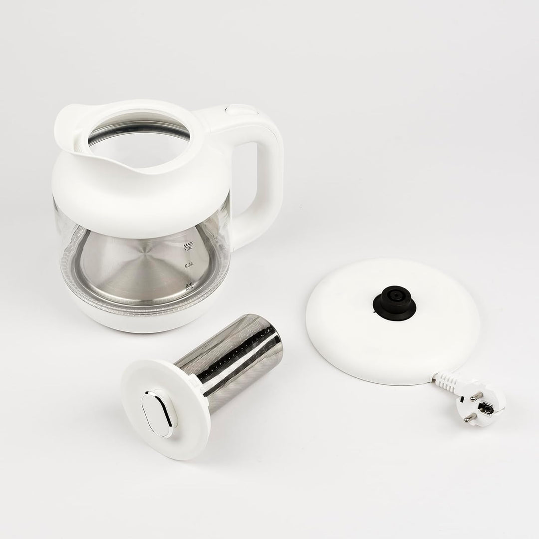 G3 Ferrari G10193 "Idilio", Glas Wasserkocher &amp; Teemaschine, 1,2L, Teekanne mit Edelstahlsieb, Teeko