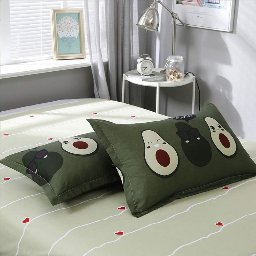 Loussiesd Cute Avocado Muster Bettwäsche Set 200x200cm + 80x80cm Weich 3 teiligs Atmungsaktiv Microf