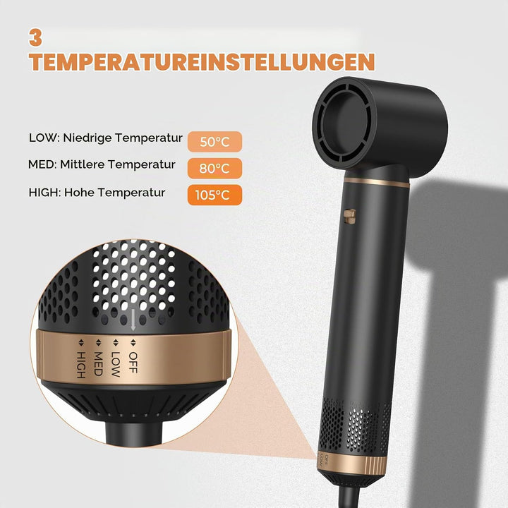Airstyler 5 in 1 Hairstyler mit Air Lockenstab Föhn Heissluftbürste Haarstyling Geräte Föhnbürste Wa