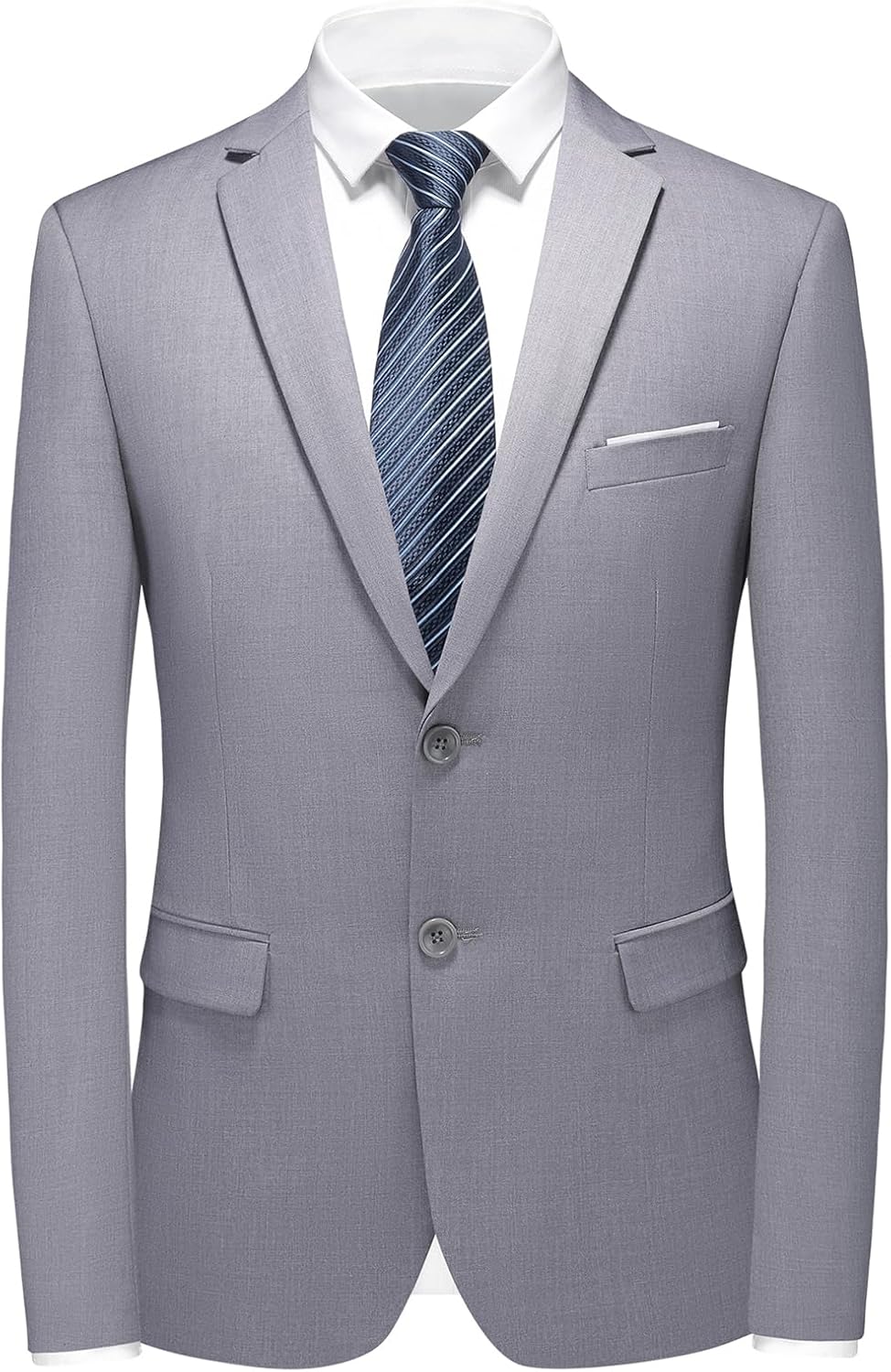 KUDMOL Herren Anzug 2 Stücke Slim Fit Anzug Business Hochzeit Formal Dinner Zwei Knöpfe Smoking Anzu