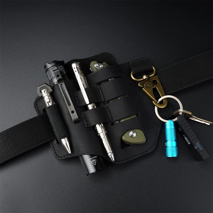 VIPERADE PJ16 Leder EDC Tasche Organizer Taktischer Multitool Halter mit Schlüsselbund Gürtelschlauf