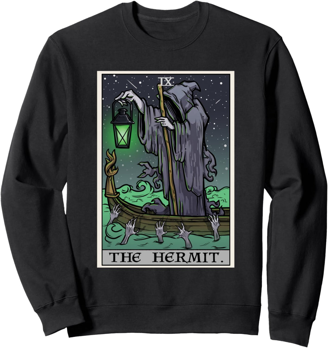 Tarotkarte für den Einsiedler, Gothic, Halloween, Sensenmann, Horror Sweatshirt
