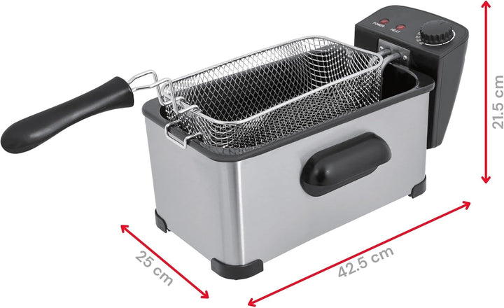 ARDES - AR1D30 Fritteuse 3 Liter, Fritteuse für Fisch, Pommes frites und Huhn, Öl-Fritteuse, Höchstt
