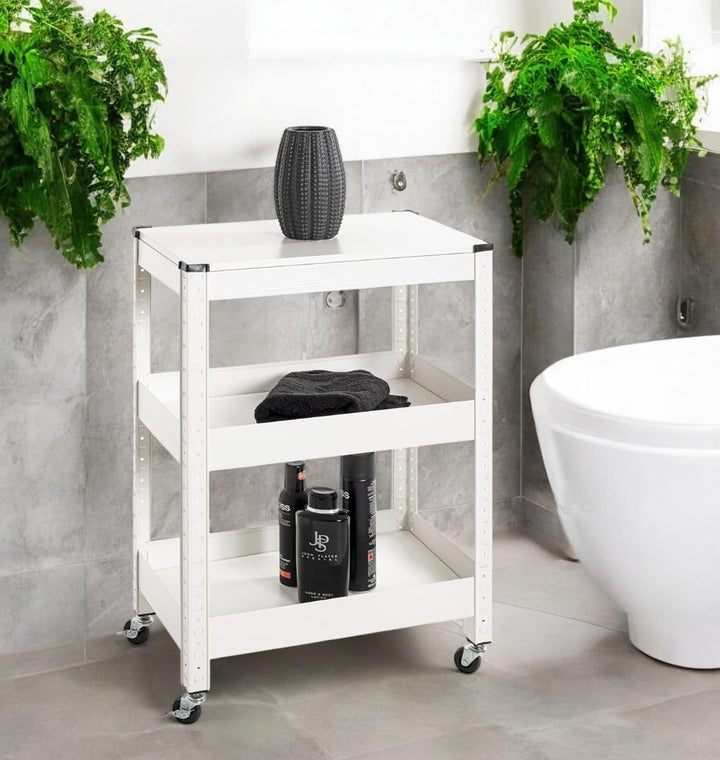 HAKU Möbel Servierwagen, weiss, Metall - Masse: B 50 x H 75 x T 32 cm, Style: Modern, Weiß