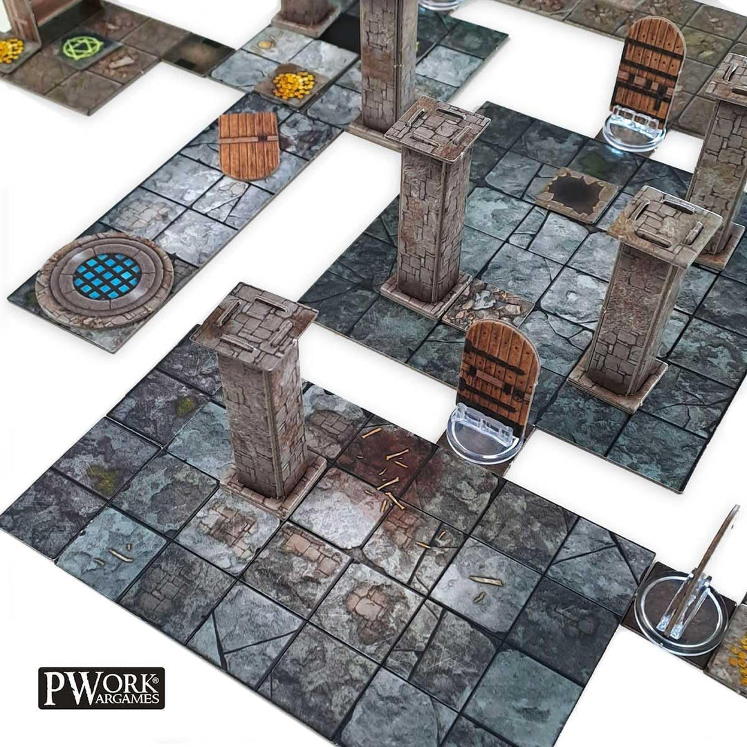 The Dungeon RPG Modular Map Tiles - Double face cardboard tiles