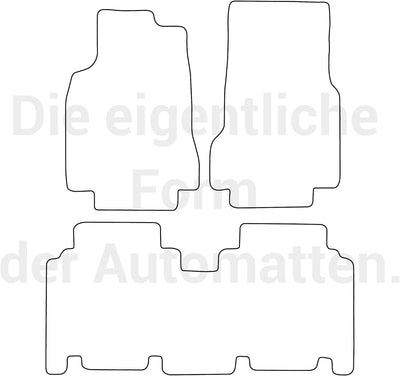 moto-MOLTICO Fussmatten Auto Velours Autoteppiche Schwarz Automatten Set 3-teilig passend für Merced