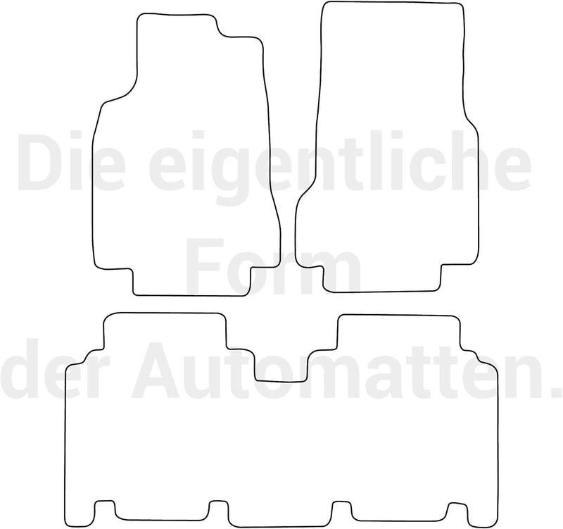 moto-MOLTICO Fussmatten Auto Velours Autoteppiche Schwarz Automatten Set 3-teilig passend für Merced