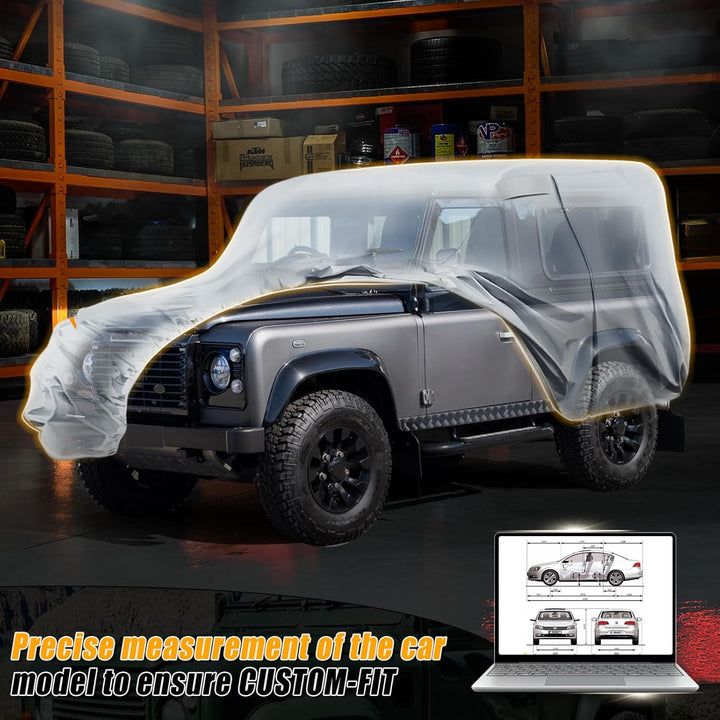 Autoabdeckung Wasserdicht für Land Rover Defender 90 1990-2016, Vollgarage Autoplane Auto Abdeckplan