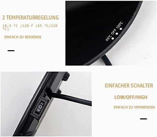 Elektrischer Tellerwärmer, 25 cm, mit 2 Temperaturkontrollen (65 °C/120 °C), rund, für Buffets, Part