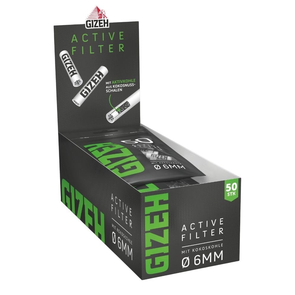 GIZEH BLACK Active Filter – Aktivkohlefilter slim 6 mm Durchmesser – Aktivkohlefilter slim mit Aktiv