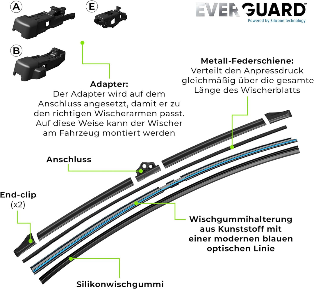 VALEO EVERGUARD - Premium - VSF70 - Silikon-Wischerblatt - 566013 - Länge: 700mm - Vorne (Beinhaltet