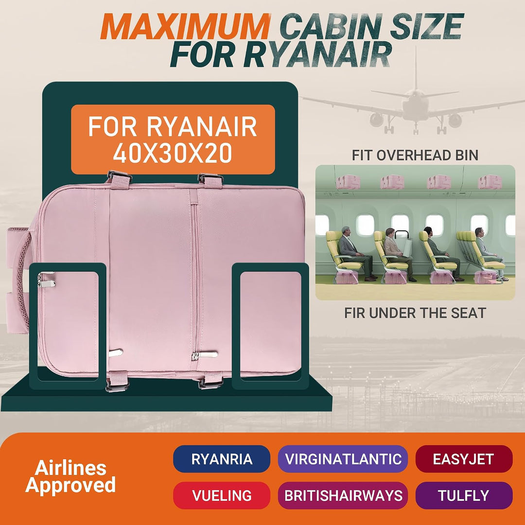 xlodea für Ryanair Handgepäck 40x20x25 Rucksack Handgepäck Klein Tasche Flugzeug Reiserucksack Carry